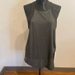 Lululemon run off route tank. Deep olive/heathered gray. New with tags. Size 8.